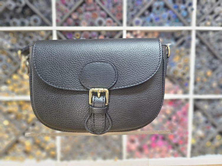 Ledertasche Halbmond, schwarz