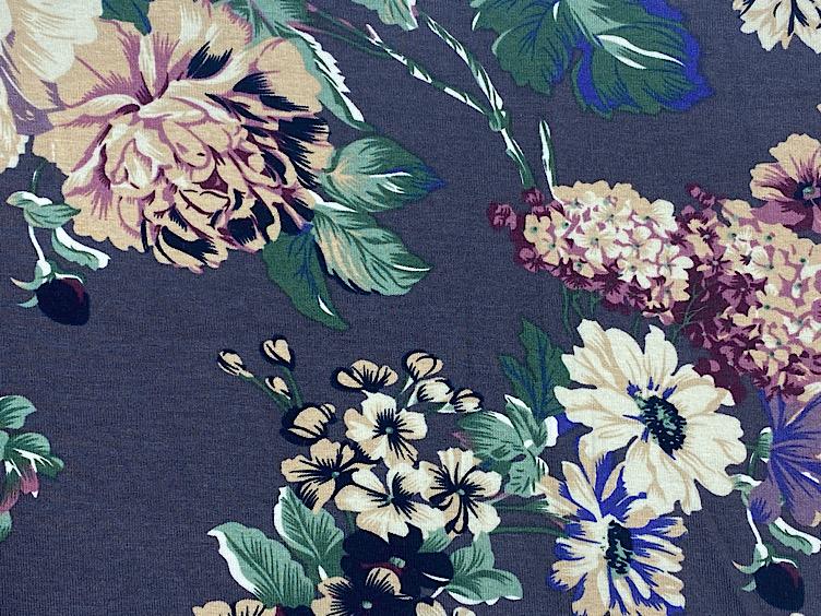 Bedruckter Viskose Jersey mit Blumenprint - 0