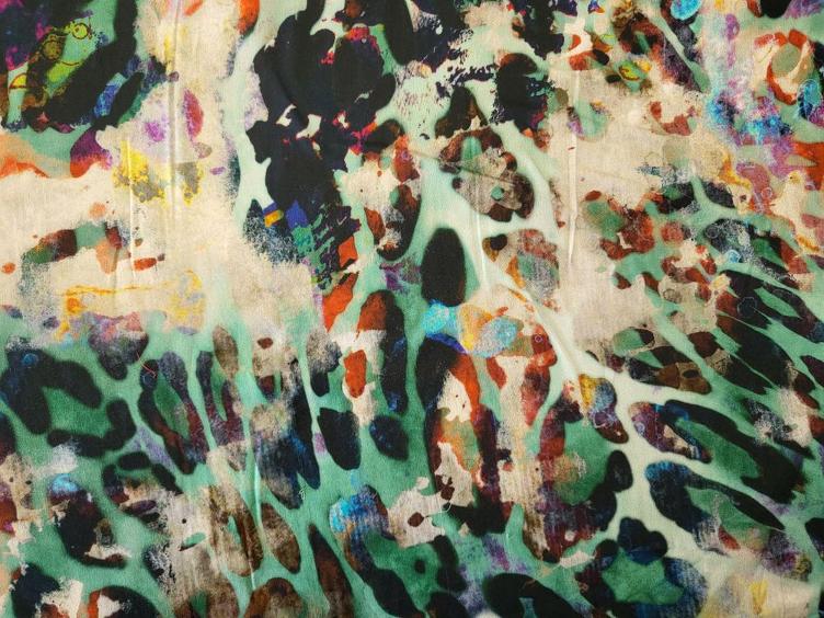 Stoff mit farbigem Print - 0