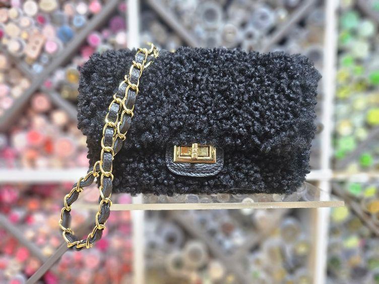 Tasche Flausch, schwarz