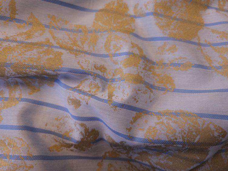 Tencel Stoff mit Gold, blau