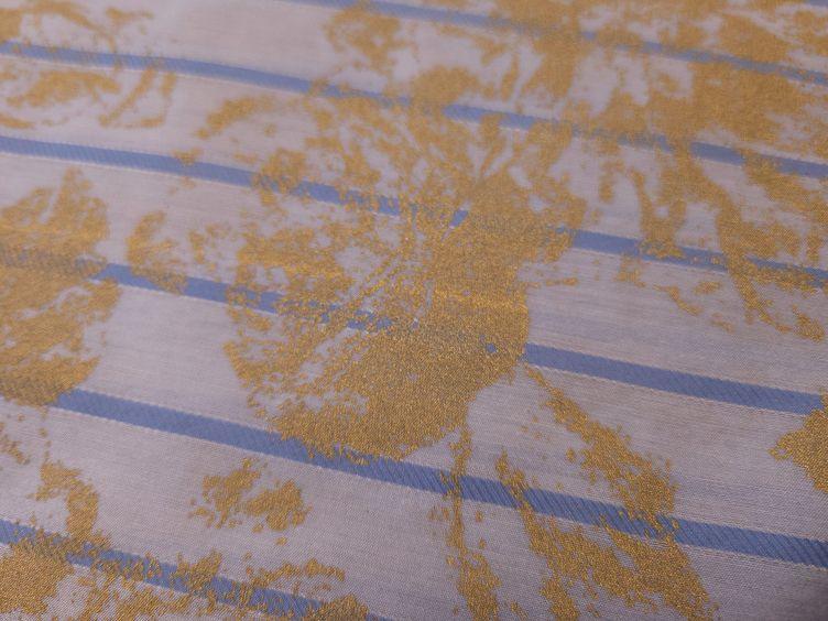 Tencel Stoff mit Gold, blau - 2