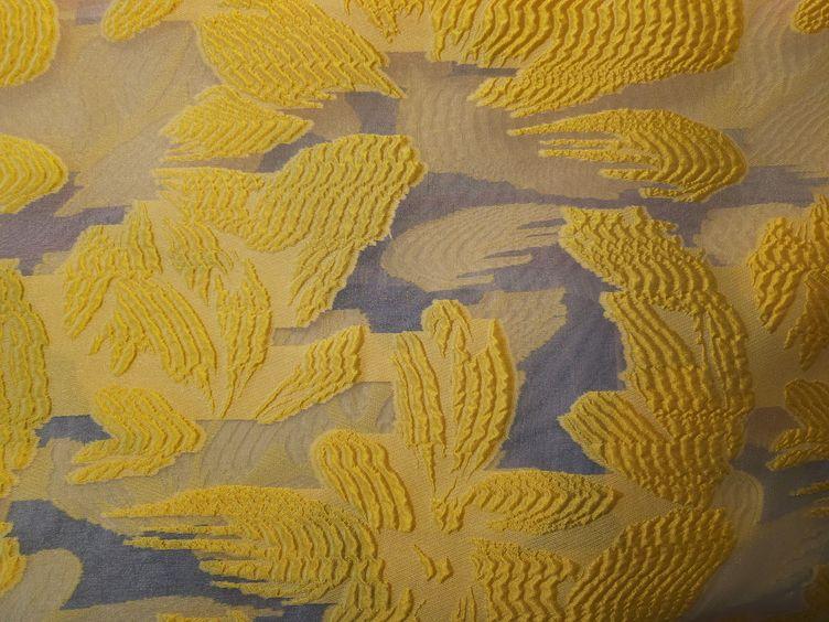 Organza mit Ausbrennern, gelb - 2