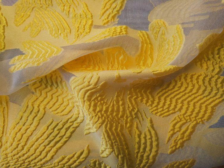Organza mit Ausbrennern, gelb