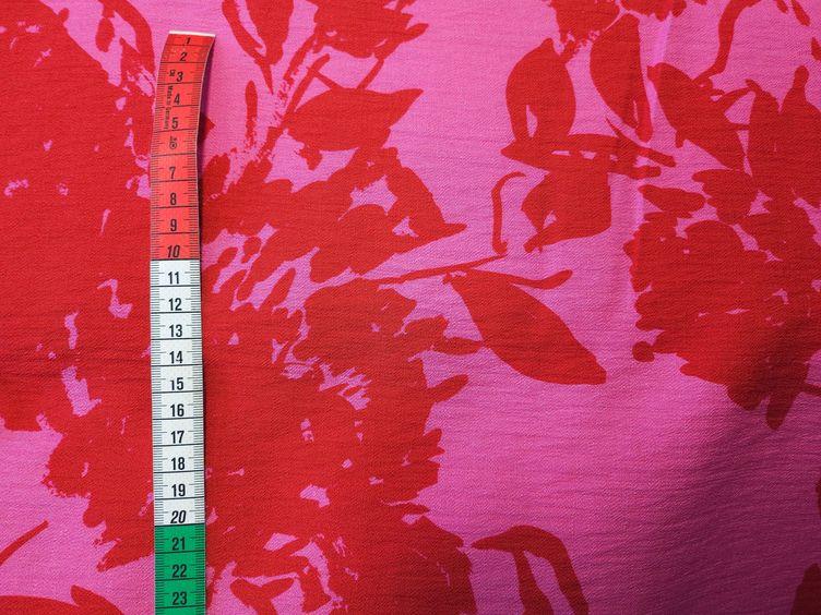 Viskose-Crepe floral, rot pink - 0
