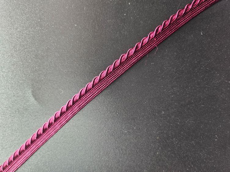 Dekoratives Passpoile mit Kordel bordeaux, 10mm - 0