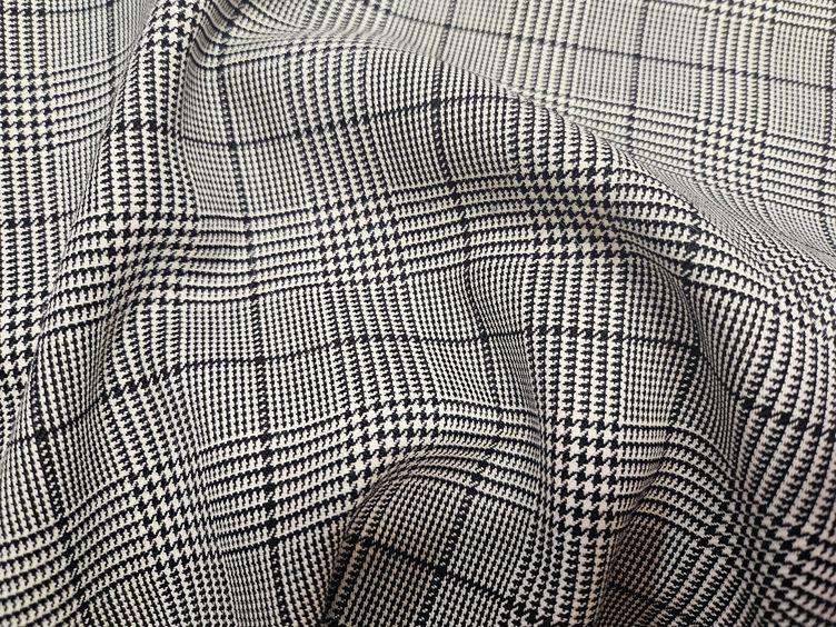 Wollstoff Glencheck, schwarz weiss