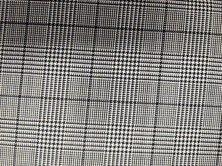 Wollstoff Glencheck, schwarz weiss - 0