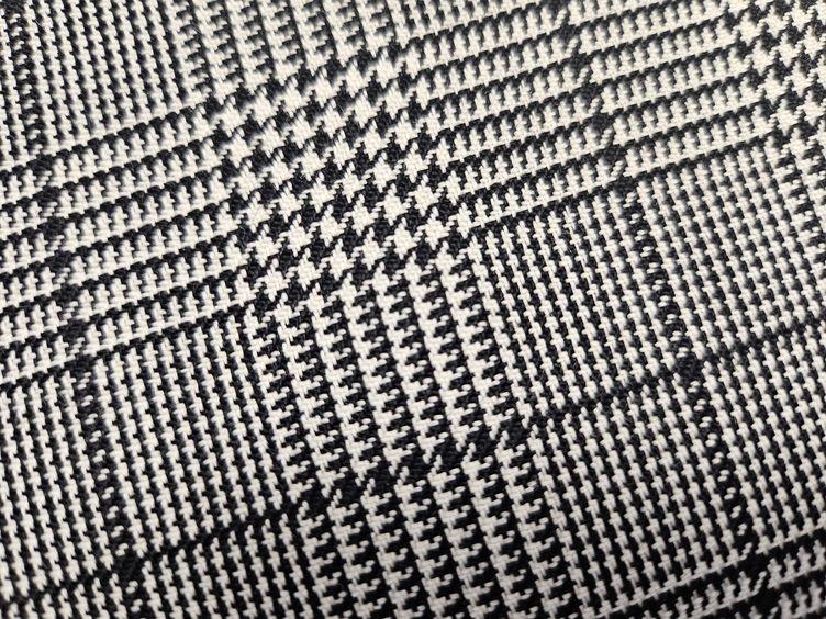 Wollstoff Glencheck, schwarz weiss - 1