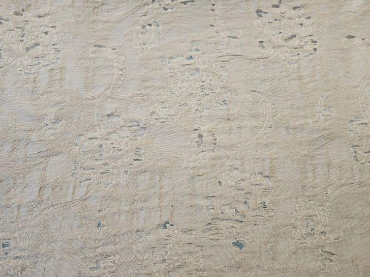Stoff mit Ausbrenner Motiven, beige - 1