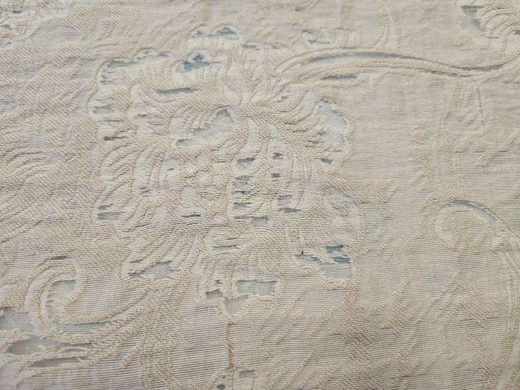Stoff mit Ausbrenner Motiven, beige - 0