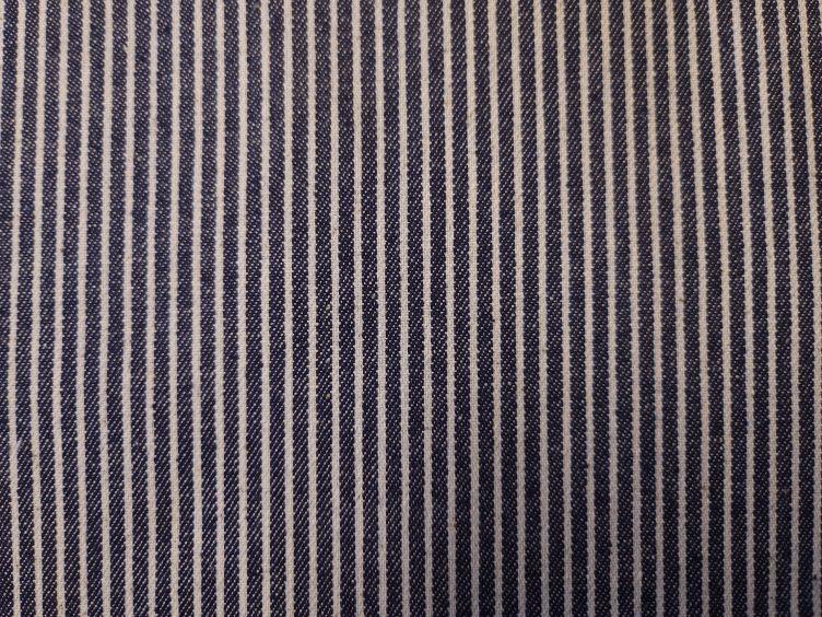 Jeansstoff Längsstreifen, blau - 0