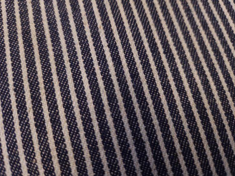 Jeansstoff Längsstreifen, blau - 1
