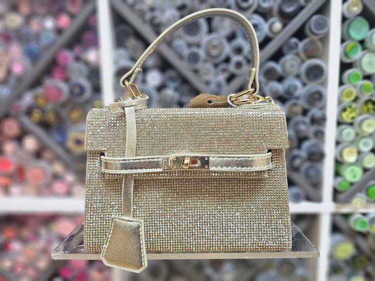 Glitzertasche, gold