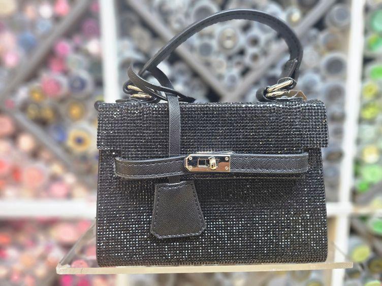 Glitzertasche, schwarz