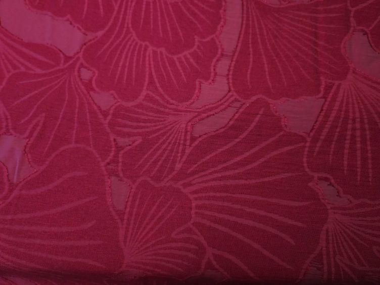 Viskose Jacquard mit Ausbrennern, rot - 1