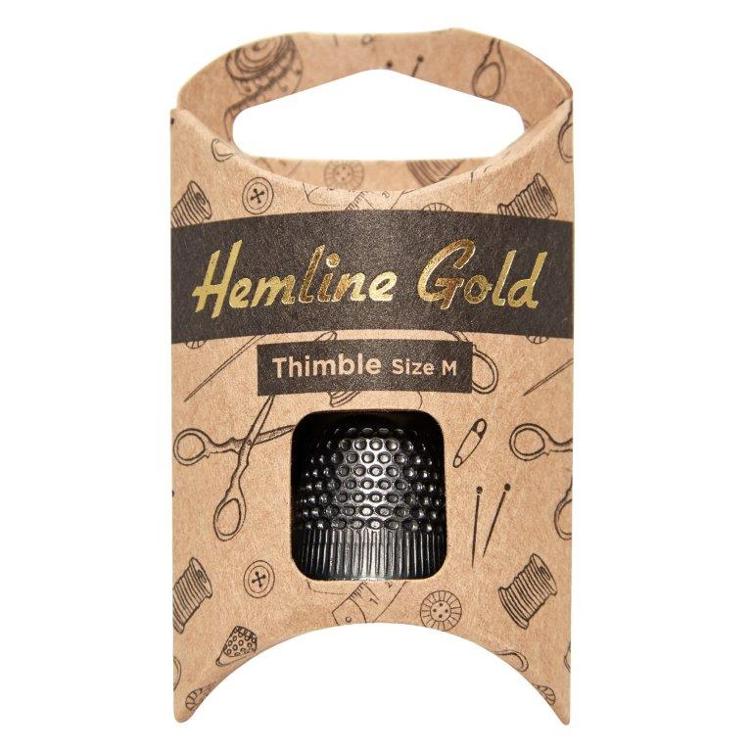 Hemline Gold Fingerhut M, schwarz