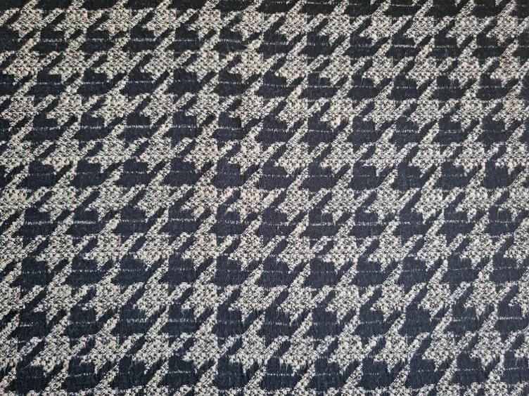 Jacquard Hahnentritt schwarz/beige - 1