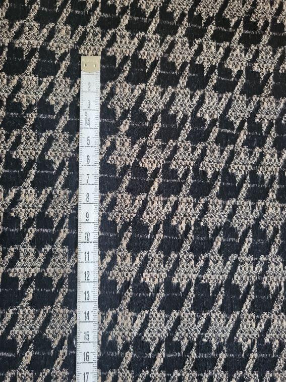 Jacquard Hahnentritt schwarz/beige - 0