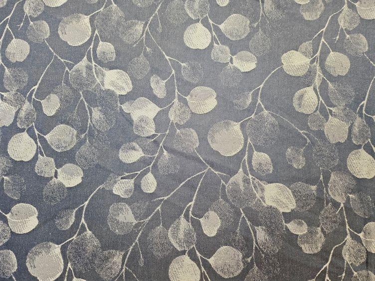 STOFFREST: Jacquard Zweige, dunkelblau - 0