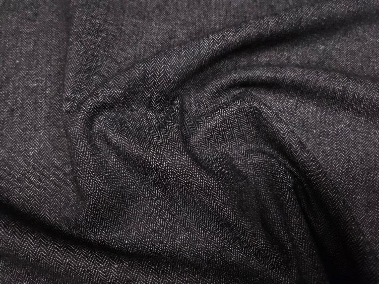 Wolle-CO-Fischgrat Jeans Optik, schwarz