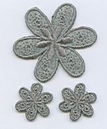 Aufbügelpatch Blumen, 3 Stk.