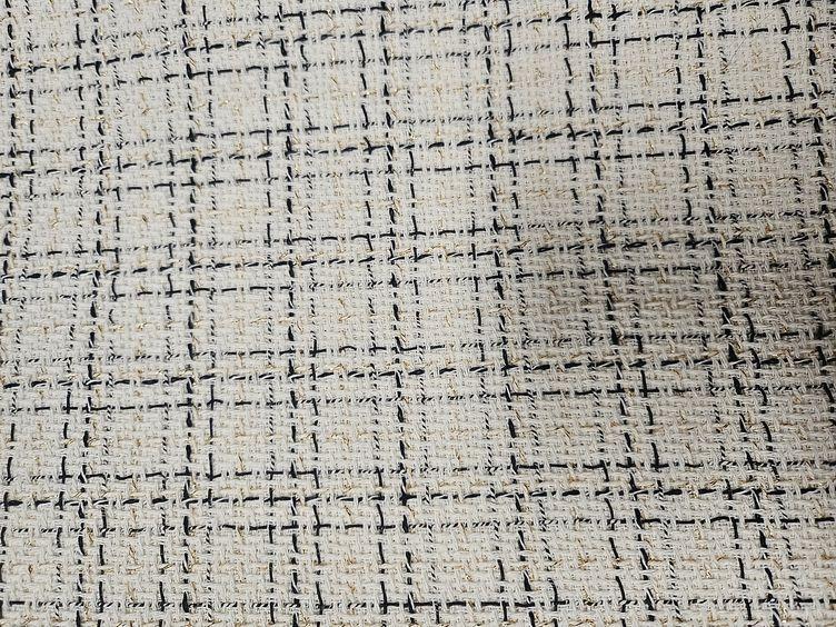Boucle Karo mit Lurex, offwhite/schwarz - 1