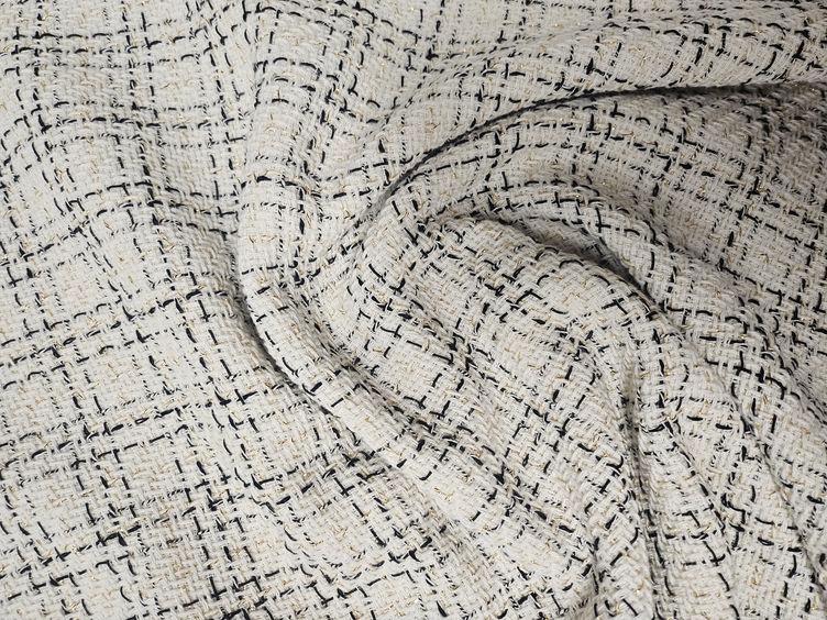 Boucle Karo mit Lurex, offwhite/schwarz