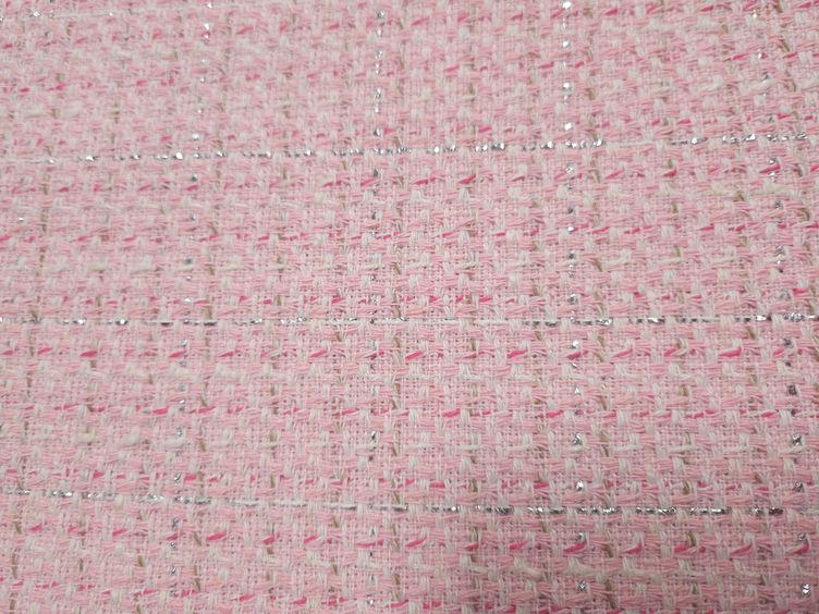 Boucle mit Lurex, rosa - 0