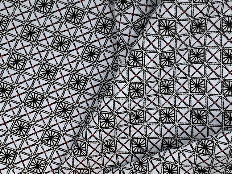 Baumwoll/Polyesterstoff mit geometrischem Muster grau