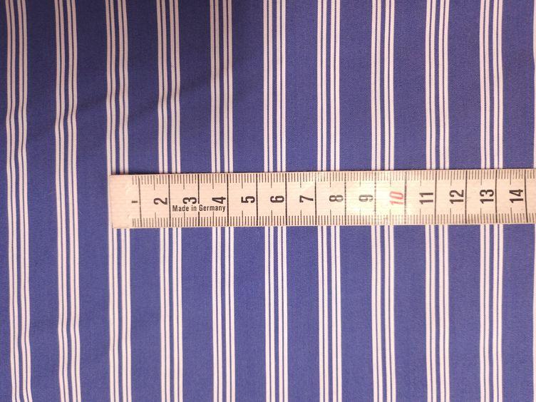 Baumwoll-Stretch, Streifen breit blau - 0