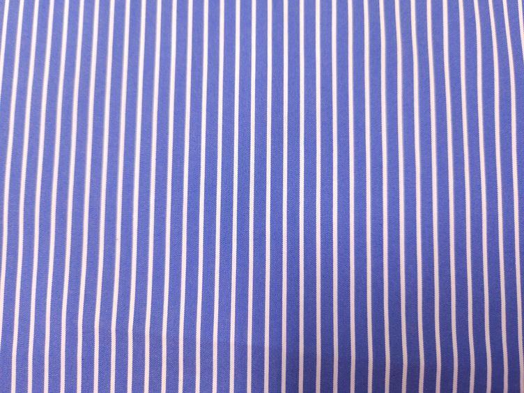 Baumwoll-Stretch, Streifen schmal blau - 0