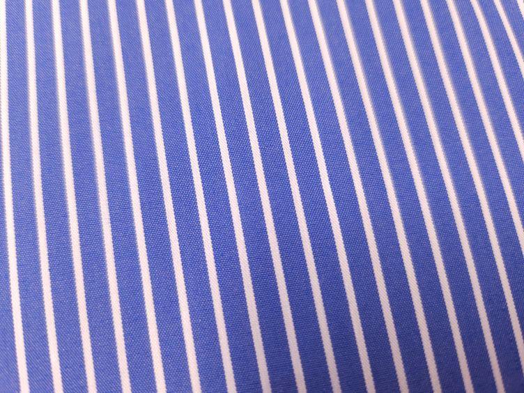 Baumwoll-Stretch, Streifen schmal blau - 1