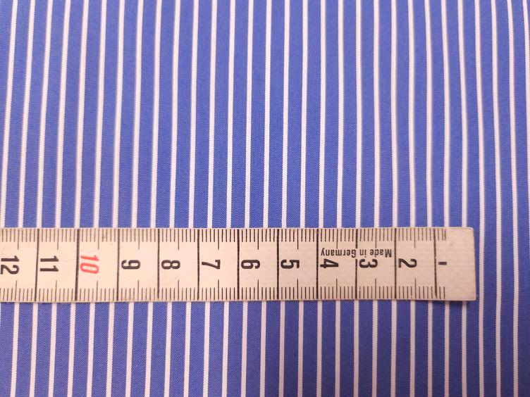 Baumwoll-Stretch, Streifen schmal blau - 2