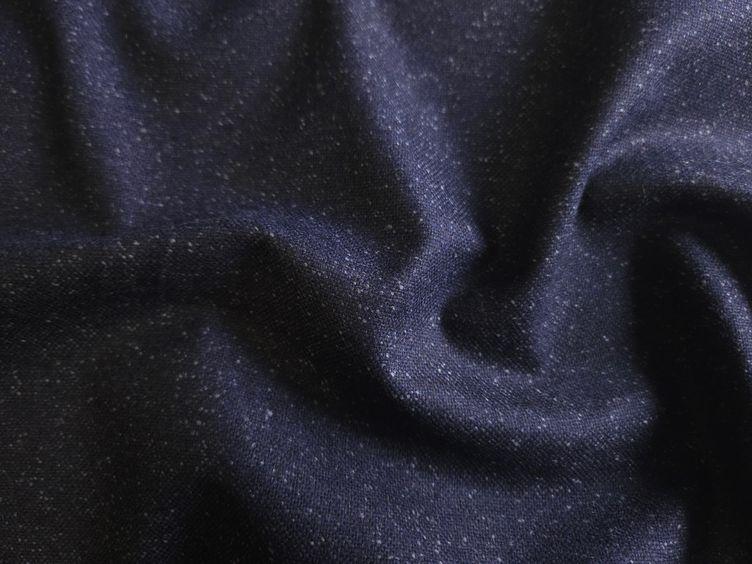 Wolle-Baumwolle Tweed, marine