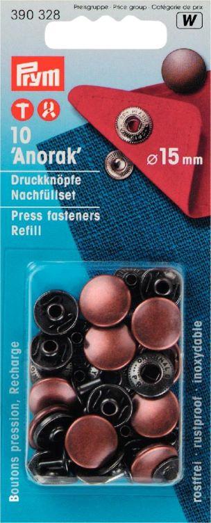 Prym Nähfrei Druckknöpfe `Anorak` 15mm Nachfüllpackung - 1