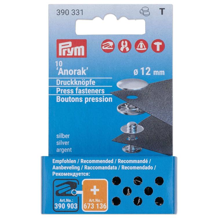 Prym Anorak Druckknöpfe Nachfüllpack, 12mm
