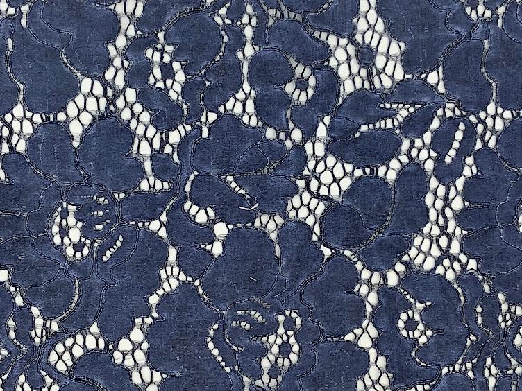 Spitzenstoff in jeansblau - 0