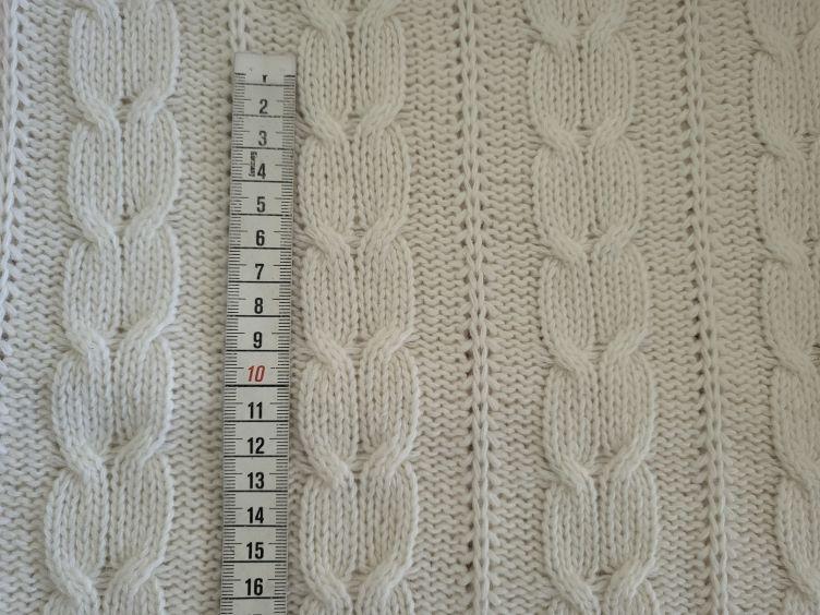 grober Merino-Strick Zopf weiss - 0