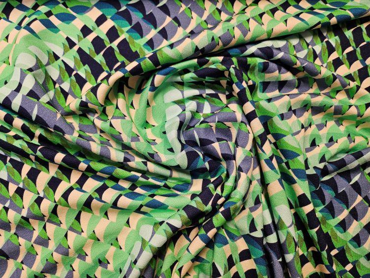 STOFFREST: Viskose Jersey Dreidimensional, grün blau