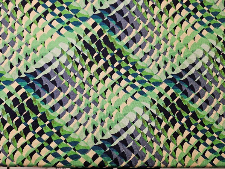 STOFFREST: Viskose Jersey Dreidimensional, grün blau - 0