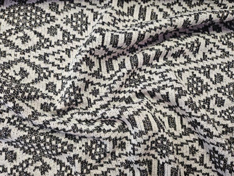 Baumwoll-Jacquard Strick mit Lurex
