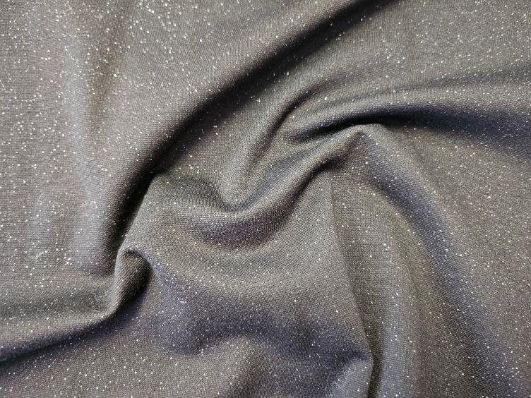 Punto Milano silber-Flitter, schwarz