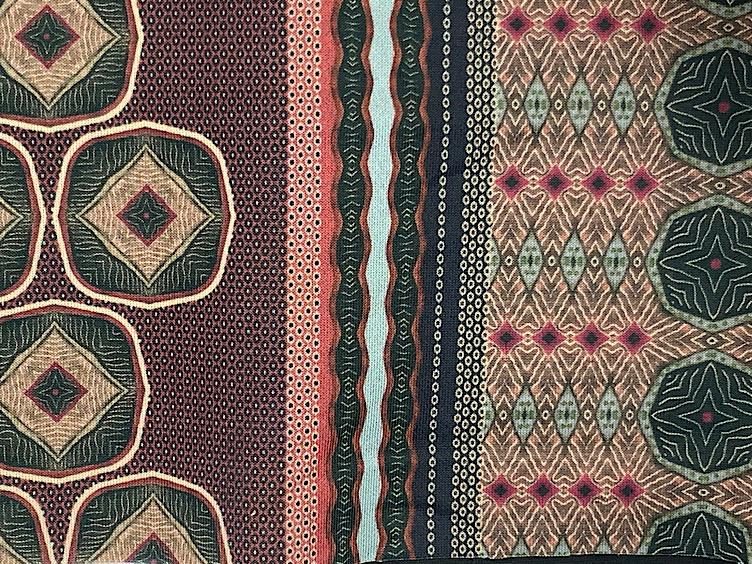 Scuba bedruckt mit geometrischem Muster rot/braun - 1