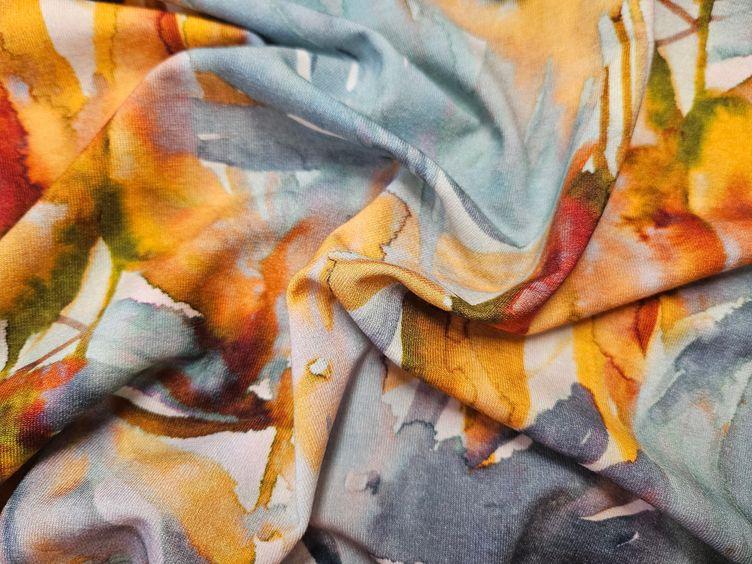 Viskose Jersey Aquarell, blau