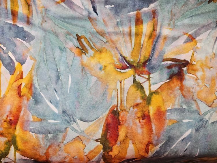 Viskose Jersey Aquarell, blau - 0