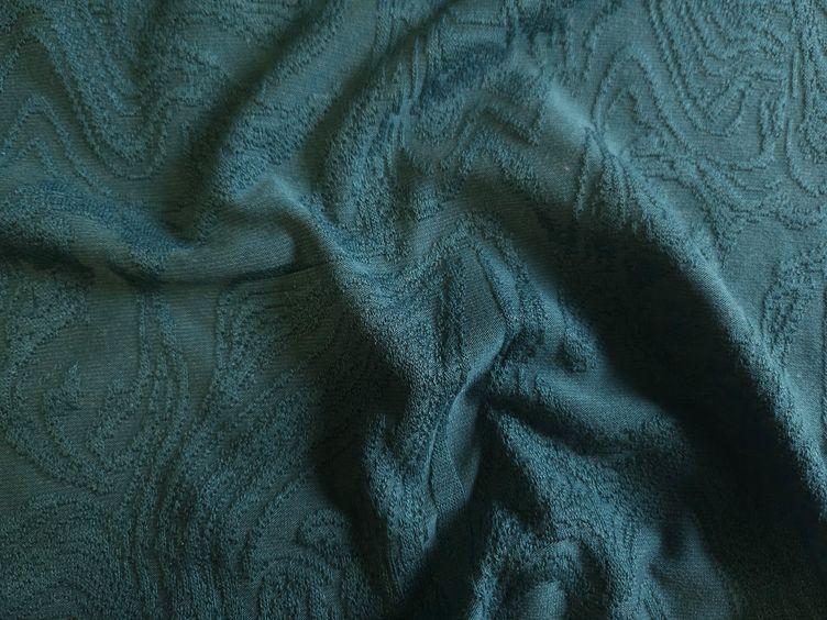Viskose-Jersey, Jacquard ton in ton, petrol