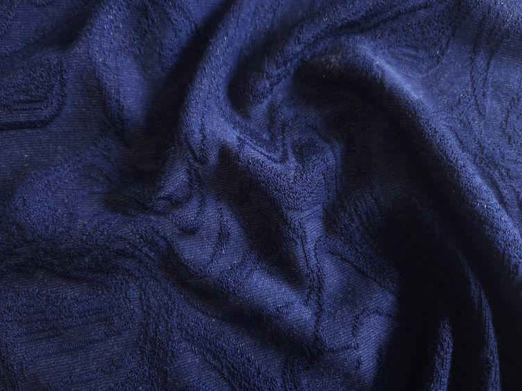 Viskose-Jersey, Jacquard ton in ton, blau