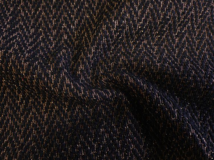 Fischgrat Strick mit Lurex, schwarz gold
