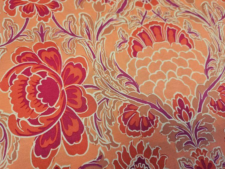 Viskose mit grossem Blumenprint, rot - 1